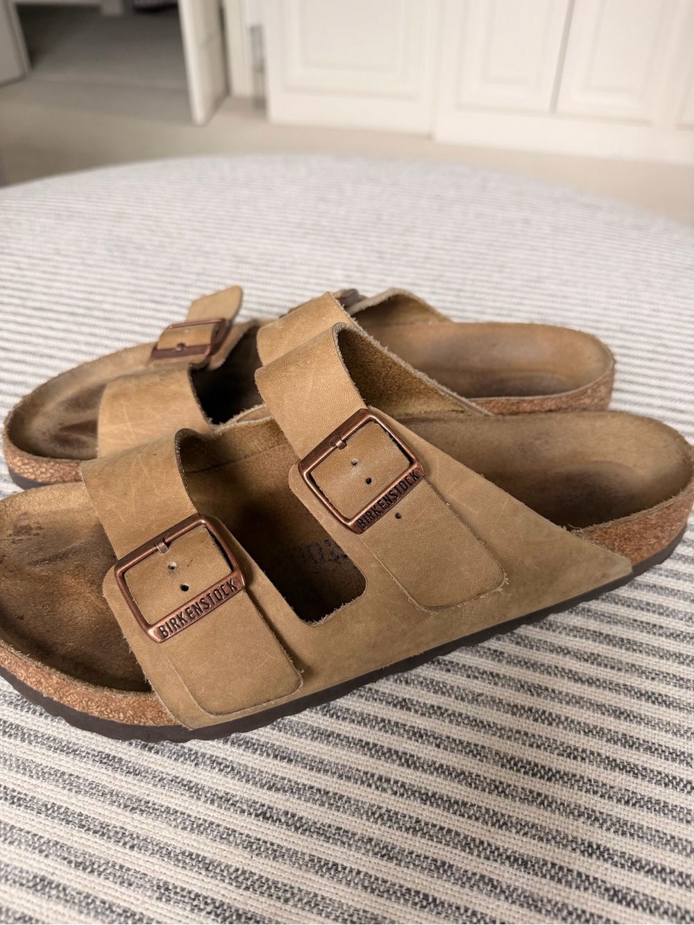 Birkenstock Arizona Two-Strap Sandals in Taupe